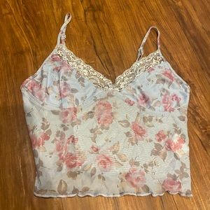 MOTEL ROCKS mesh floral cami
